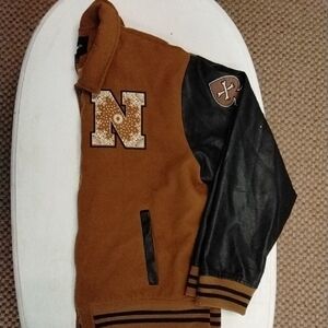 Classic Brown and Black Varsity Jacket